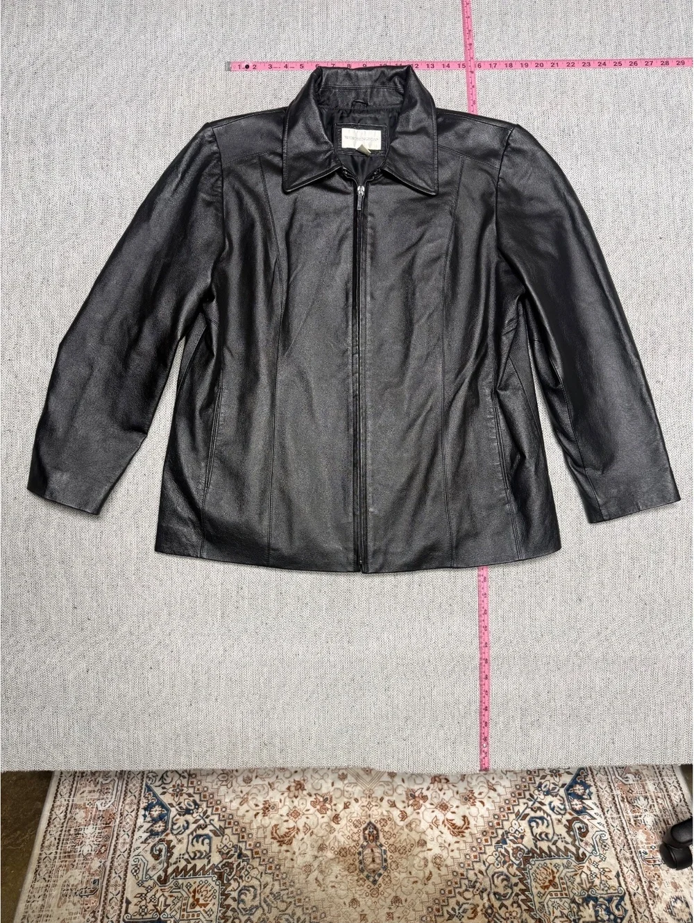 Worthington Women's Genuine Leather Jacket Black XL